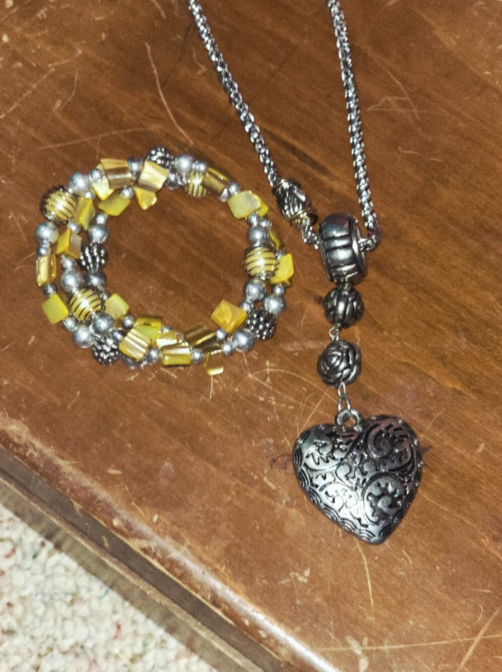 Brighton Silver Heart Pendant Necklace with Filigree Beads - Silver - Picture 4 of 4